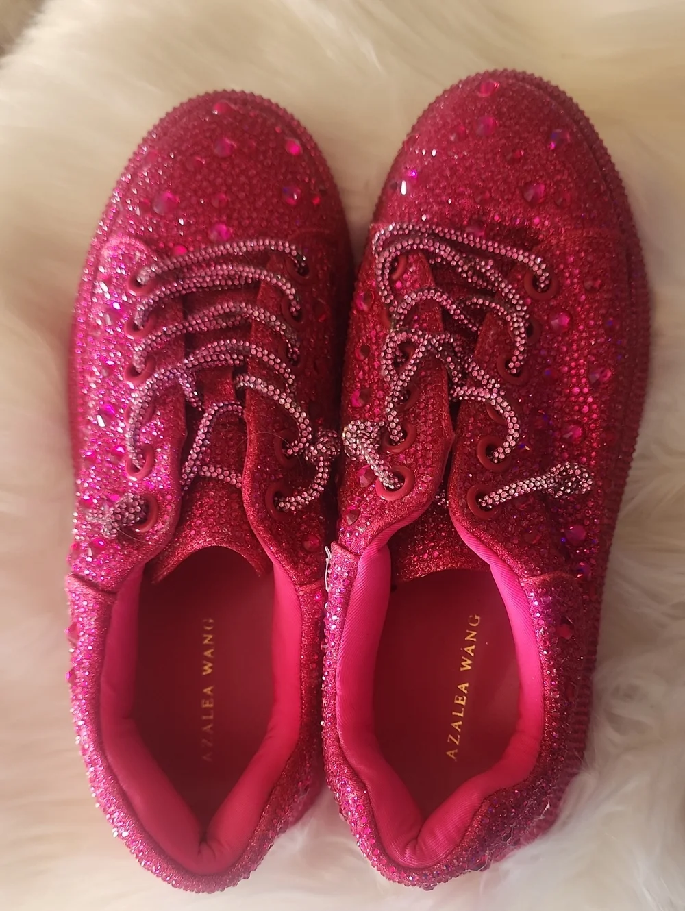 ♥️BRAND NEW AZALEA WANG Sparkling Fuchsia Platform Sneakers!!!